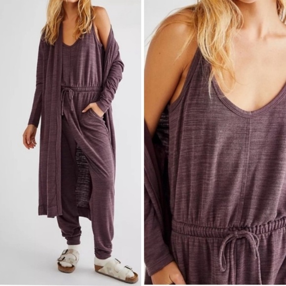 Free People Beach Bicoastal Sleeveless Jumpsuit Medium Brown - Picture 1 of 6